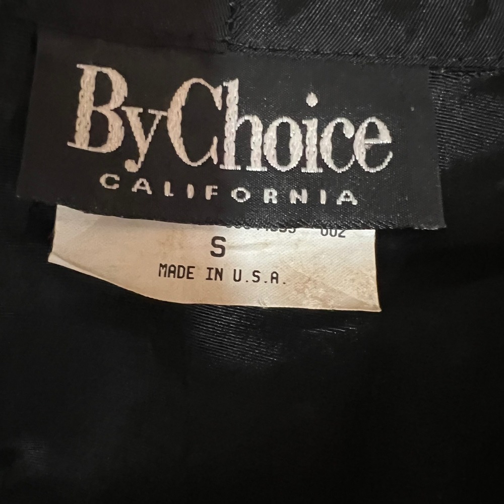 Vintage By Choice Black Velvet Sheer Sleeve Beaded Patchwork Cropped Blazer S - Picture 7 of 11